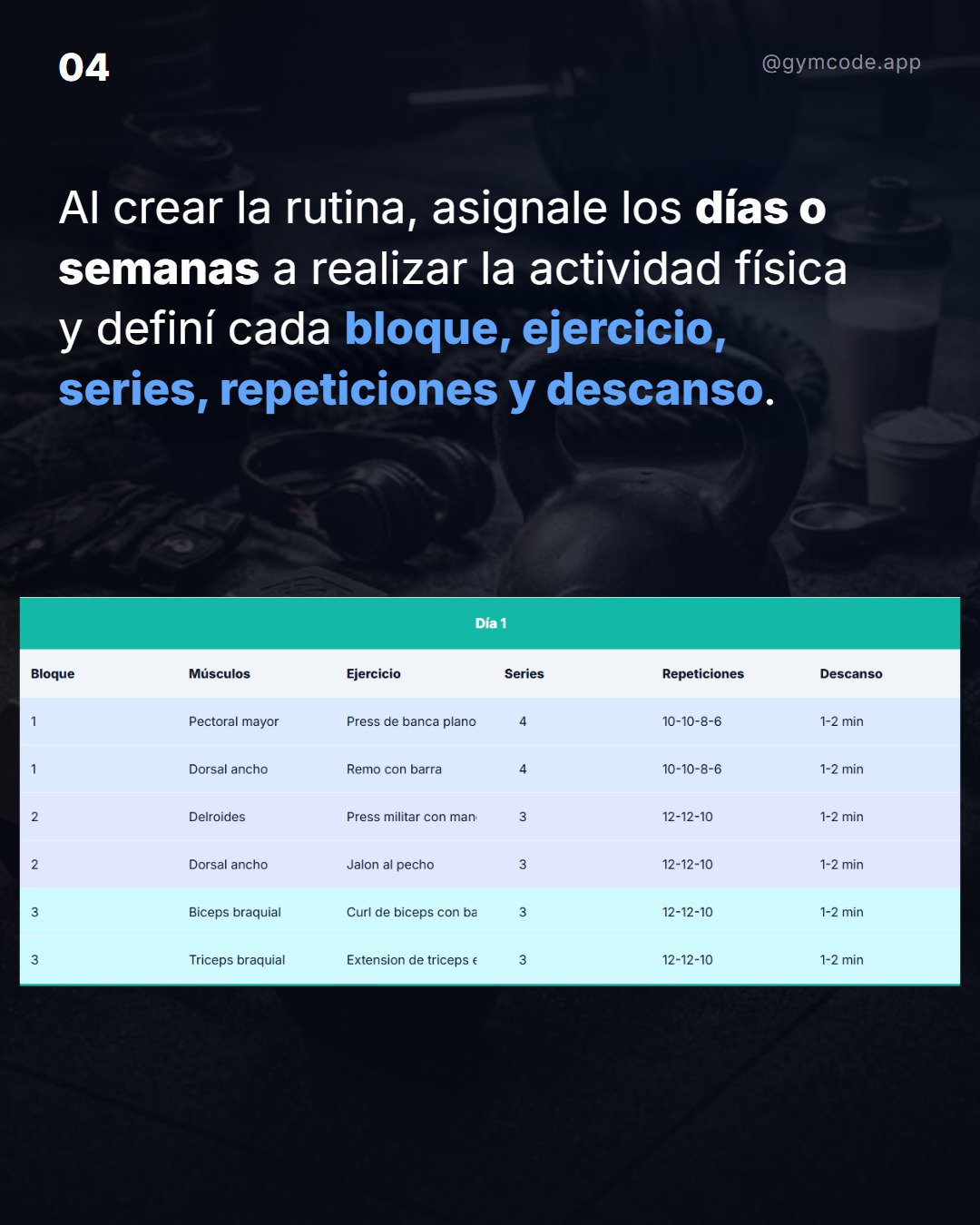 Paso 4: armar y asignar una rutina en SIGA Gym