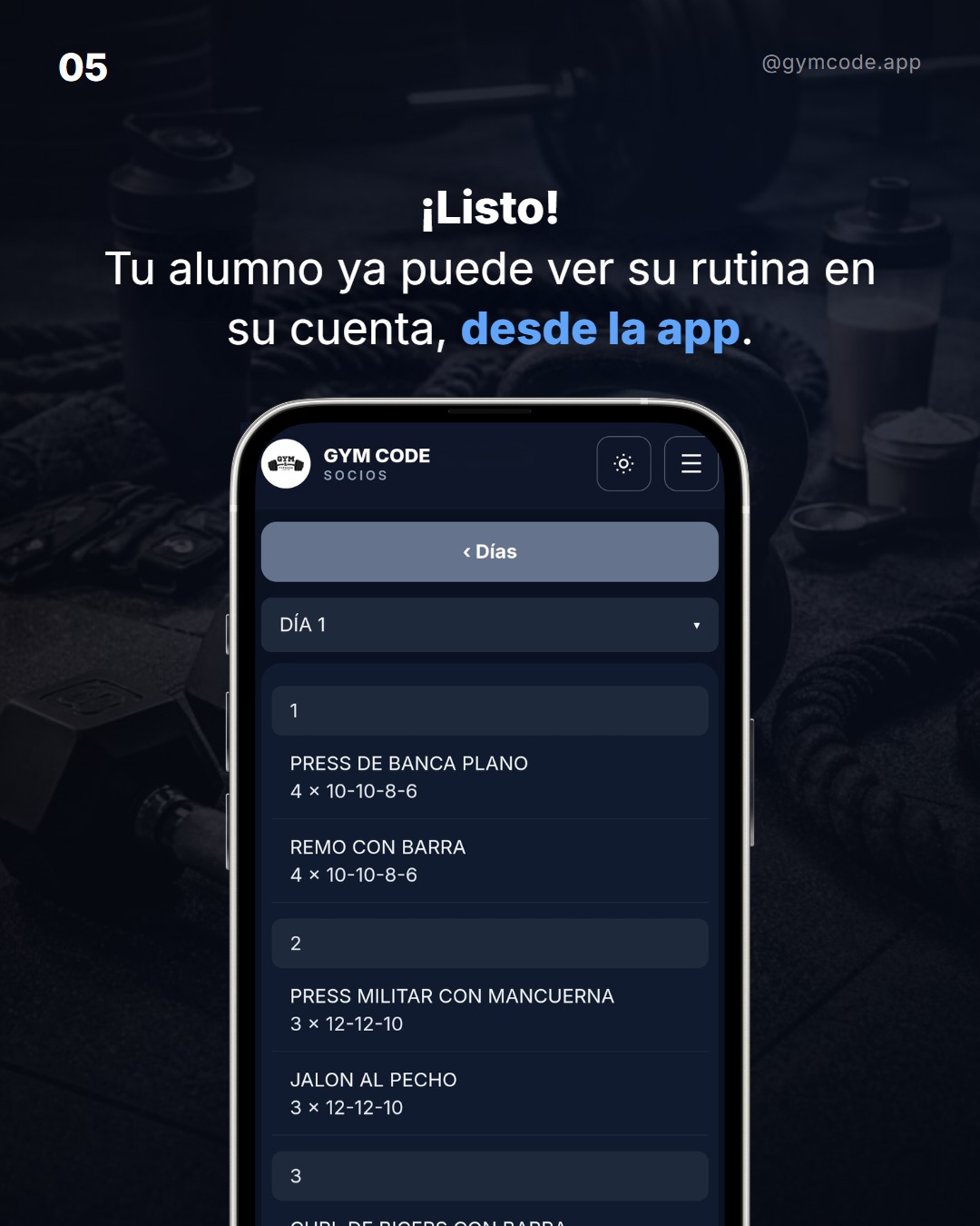 Paso 5: armar y asignar una rutina en SIGA Gym